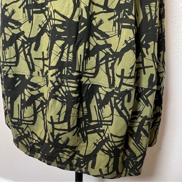 •TRUTH + STYLE• 3/4-Length Sleeve Jersey Midi‎ Dress in Green Black Print XLP - Picture 6 of 9